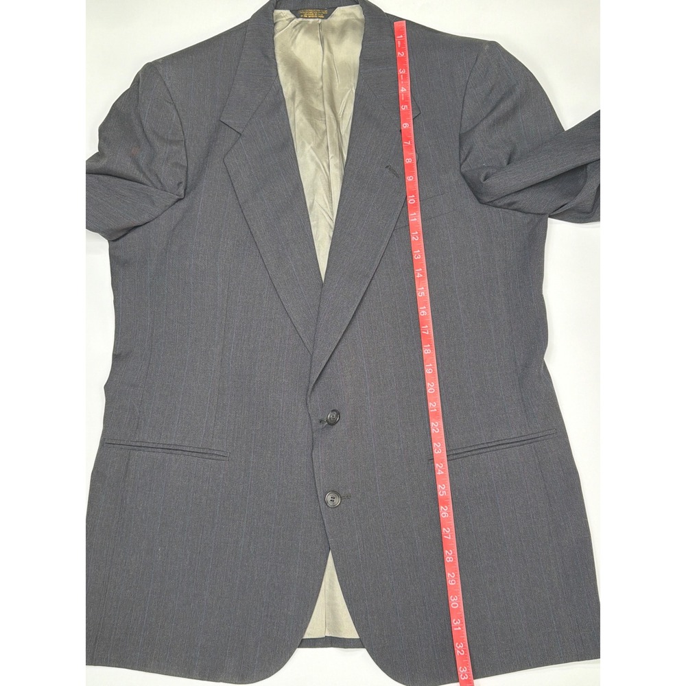 Nino Cerruti Men's Pinstripe Blazer Suit Jacket Charcoal Gray Blue Pinstripe USA - Picture 5 of 11